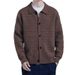 Herren-Strickjacke in Übergröße – Atmungsaktiver Pullover mit Polokragen und offener Vorderseite, lässiger, locker sitzender Langarmpullover für den Sommer (Schwarz, Grün, Braun)_voghion.com