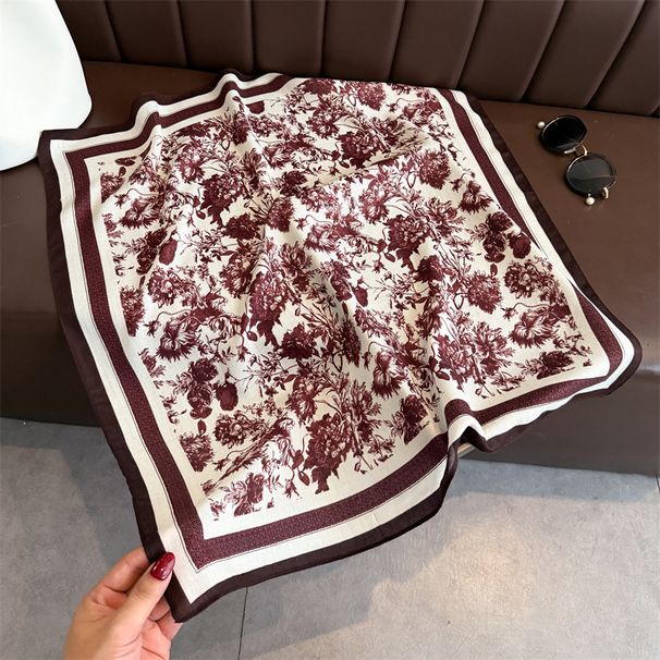 Elegante e versatile foulard in velluto a spina di pesce, in cotone e lino, piccolo foulard in seta, protezione solare, collo da donna_voghion.com