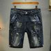 Distressed Denim Shorts für Herren – Streetwear Ripped Paint Splatter Cargo Jeans, mittellange lässige Baumwoll-Stretchhose für Herren (Größen 28–38)_voghion.com
