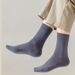 Men's socks pure cotton mid tube sports socks spring and autumn solid color deodorant socks men's anti pilling boneless cotton socks_voghion.com