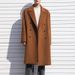 Schwarzer Trenchcoat für Jungen, zweireihig, mittellang, Herren-Wolljacke für Herbst und Winter_voghion.com