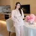 pajamas for women fairy style lace French home wear long-sleeved trousers ice silk suit_voghion.com