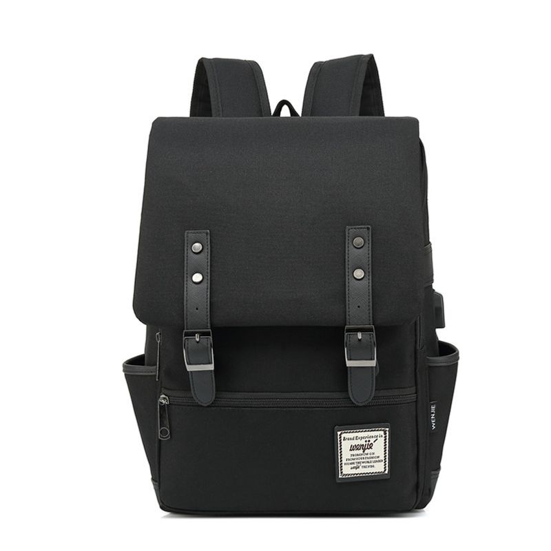 USB-Ladegerät Frauen Leinwand Rucksäcke Teenager Mädchen Männer Casual Schüler Schultasche Mode Reiserucksäcke für_voghion.com