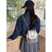 Korean Blogger Niche 2025 New High-end Chain Silver Small Backpack Travel Bag For Women Ins Style_voghion.com