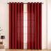 Linen Look Sheer Curtains For Living Room & Bedroom - Ready-Made Polyester Striped Window Scrim, Semi-Sheer (40-70% Light Filtering)_voghion.com