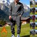 Herrenbekleidung: Schweres Winter-Workwear-Set aus Hoodie und Jogginghose für Herren – lässige Outdoor-Utility-Hose mit Fleecefutter für Streetwear und Pendeln_voghion.com