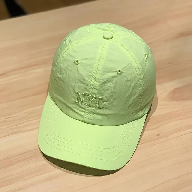 Casquette de baseball d'été fine en tissu à séchage rapide pour femme, avec broderie coréenne et lettres, protection solaire, pour hommes et femmes_voghion.com
