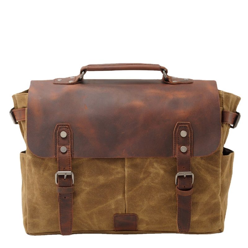 Sac à main rétro en toile cirée à l'huile et cuir Crazy Horse, sacs pour hommes européens et américains, sac à bandoulière rétro à une épaule_voghion.com