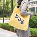 New Fashion Large Capacity Single Shoulder Canvas Women Tote Casual Shopping Fresh Letter Print Bag_voghion.com