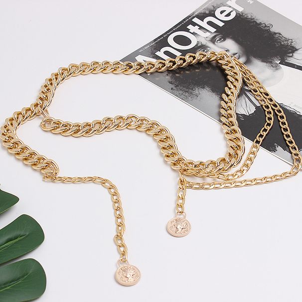 2020 printemps et été nouveau Style européen et américain rétro pièce de monnaie chaîne en métal femmes taille chaîne ceinture_voghion.com