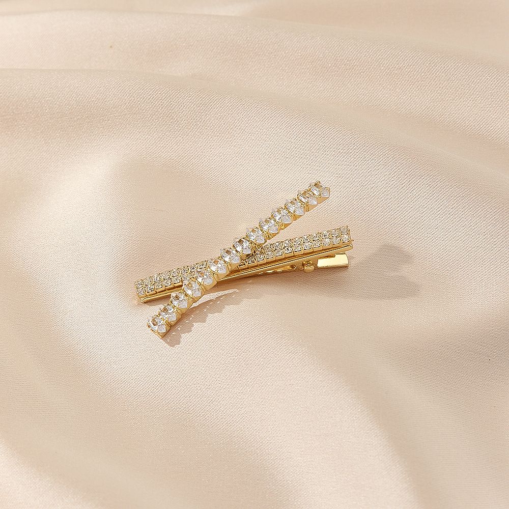 Γυναικείες φουρκέτες Κορεάτικα ελαφριά πολυτελή στρας από ζιργκόν σταυρωτό κλιπ στο πλάι με κλιπ αξεσουάρ ρούχων_voghion.com