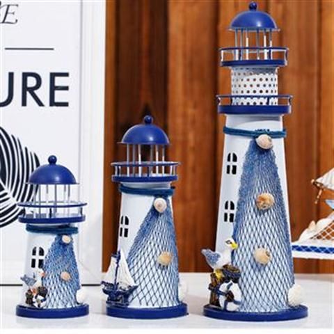 Nuovo faro Flash Ocean Decorazione creativa per la casa Artigianato in ferro Stile mediterraneo Lavoratori dei metalli_voghion.com