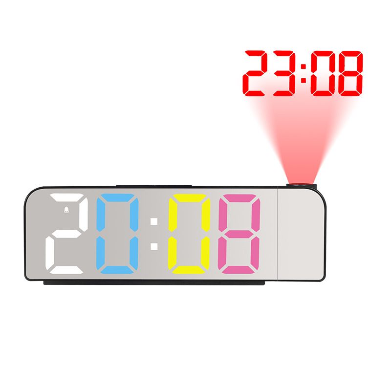 Alarm Clocks LED New Simple Projection Large Font Color Display Electronic Digital Alarm Clock With Temperature_voghion.com
