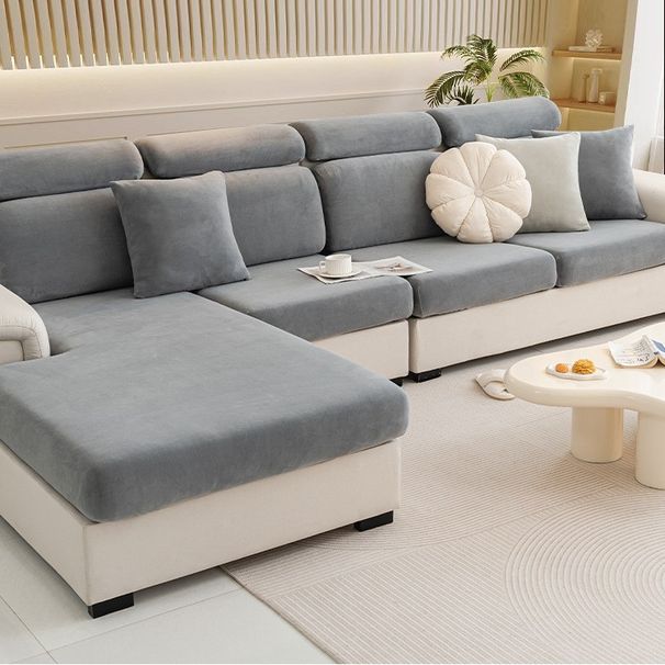 Housse de canapé extensible crème - Nouveau design, entièrement élastique et antidérapante, pour toutes les saisons (ajustement universel, protection de canapé)_voghion.com