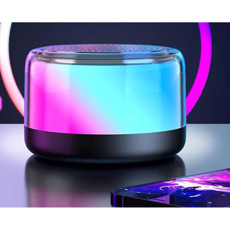 Bezdrátový Bluetooth reproduktor s barevným sklem, mini přenosné vkládání karty, venkovní nabíjení, subwoofer, malá hlasitost_voghion.com