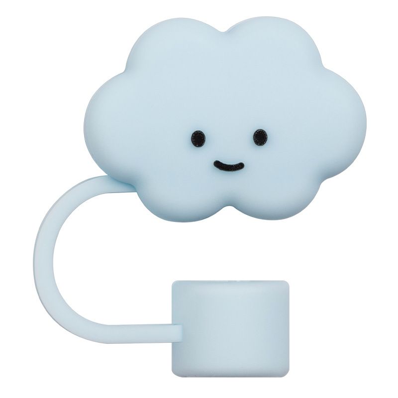 Silikon-Strohkappe, Blume, Cartoon, weiße Wolke, Tasse, Stroh, Schutzhülle, Staubschutz, 10 mm_voghion.com
