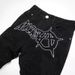 Funny Jeans With Ripped Patches, Black Flowing Whiskers, Elastic Slim Fit, Small Leg Pants, Personalized Men's Pants_voghion.com