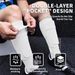 Fussball Socken Shin Guard fixéiert Socken fir Männer a Fraen mat banneschten Taschen, Duebelschicht Inserts fir Kälberschutz, voll iwwerdeckt Fussballsocken_voghion.com