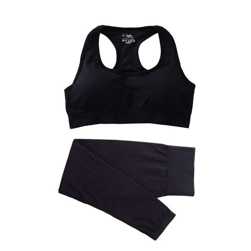 Dot-and-Dian Seamless Yoga Two-piece Bra Vest Pants Suit Women's Sports and Fitness Quick-Drying Clothes Buttocks Yoga Wear_voghion.com