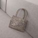 Niche Sequin Pearl Shopping Tote Shoulder Handbag Metallic Shiny Handwoven Beaded Bag For Women_voghion.com