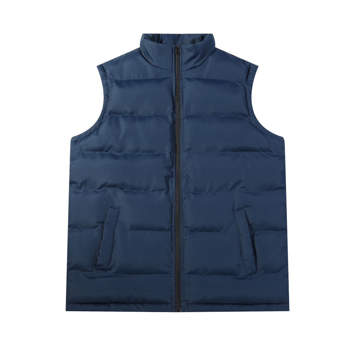 Gilet matelassé d'hiver pour homme - Veste matelassée légère sans manches, col montant, fermeture éclair sur le devant, poches décoratives, indispensable pour la superposition décontractée._voghion.com