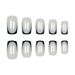 Elegant French Black Tip Press-On Nails - Reusable Fake Nails With Glue & Gel Pads - Natural-Looking False Nails For Women_voghion.com
