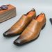 Men's Slip-On Pointed Toe Loafers - British Style Two-Tone Casual Shoes For Work & Formal Occasions_voghion.com