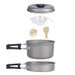 Portable Camping Cookware Set For 1-2 Persons - Non-Stick Lightweight Backpacking Pots & Pans - Compact Hiking & Travel Cook Kit With Foldable Handle_voghion.com