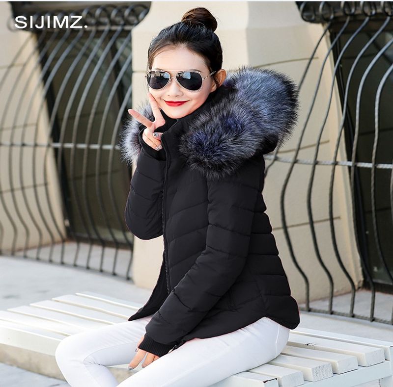 Winter Jacket Women Parkas for Coat Fashion Female Down Jacket With a Hood Large Faux Fur Collar Coat 2019 Autumn_voghion.com