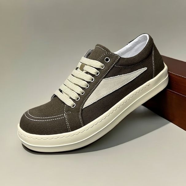 Unbeatable Quality 【 】 Independent RO Infringement Men's Small Triangle Milk Fragrance Thick Bottom Canvas Casual Board Shoes Trendy_voghion.com