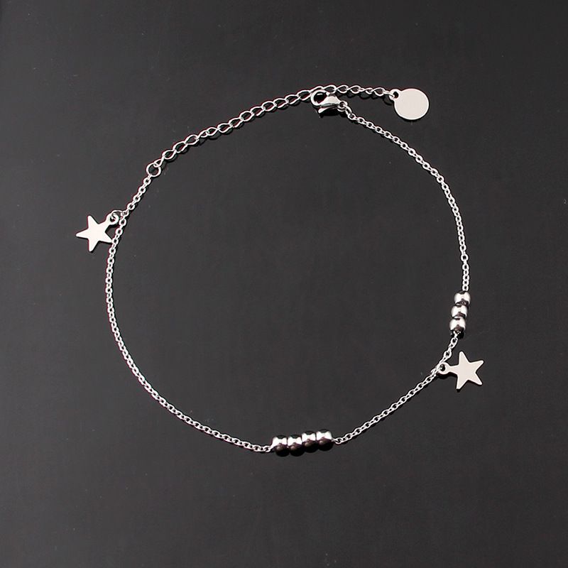 Cavigliera da donna in acciaio al titanio, leggera, di lusso, semplice, in acciaio inossidabile color oro_voghion.com