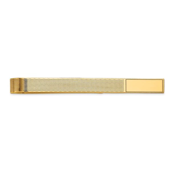 14k Men's Grooved Engravable Tie Bar_voghion.com