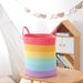 Wäschekorb aus Baumwollseil in Regenbogenfarben – großer gewebter Aufbewahrungsbehälter für Spielzeug, Kleidung und Haushaltsgegenstände (bunt, langlebig und geräumig)_voghion.com