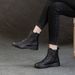 2025 New Cowhide Martin For Women Soft Leather Short Thick Sole Spring And Autumn Round Toe Lace-up Single Boots_voghion.com