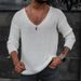 2023 New Long Sleeve V-Neck Knit Men's Sweater_voghion.com
