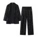 Glitzerblazer & Hose Set – Trendiges Zweiteiler-Outfit für den Frühling (Schwarz/Silber, S-XL)_voghion.com