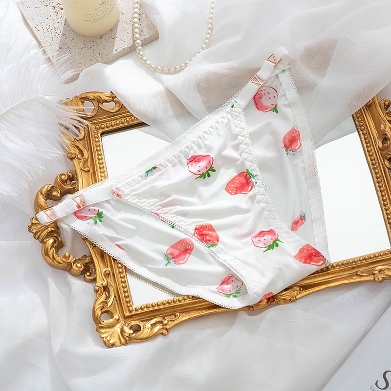 Fehérnemű Női bugyi Ice Silk varrat nélküli alacsony derékú szalagos bugyimintás_voghion.com