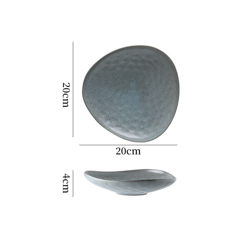 Personalized Ceramic Retro Stoneware Ceramic Tableware Triangle Dessert Plate Restaurant Hotel Business Ceramic Salad Plate_voghion.com