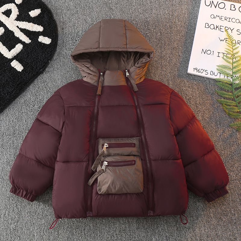 Children's Korean Style Jacket For Boys Girls, 2024 Autumn Winter New Cotton Coat, Cold-Proof And Warm_voghion.com