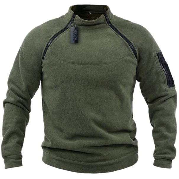 Herre Tactical Outdoor Polar Fleece Jakke Jagttøj Varm lynlås Pullover Mand Vindtæt frakke Termisk Vandretrøje_voghion.com
