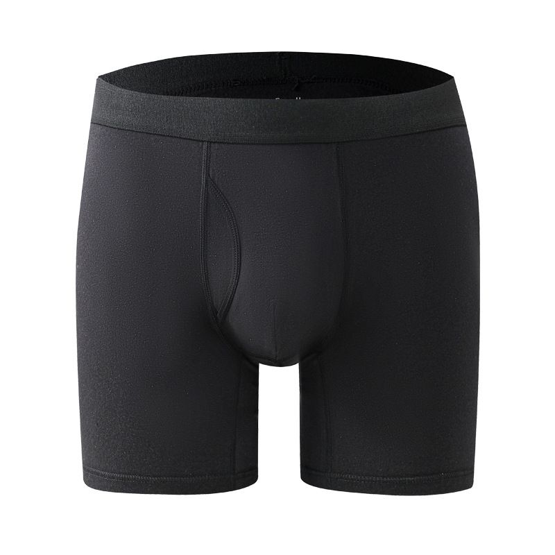 Men's Underwear Pure Cotton Sports Men's Boxer Shorts Black High Waist Standard Spot_voghion.com