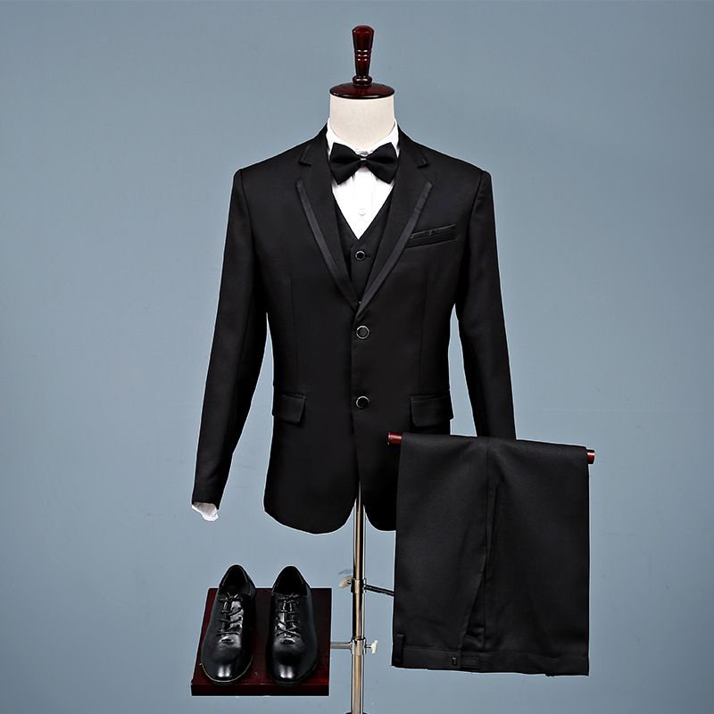 CT 2025 Neue Herren Business Professional Abendgarderobe Koreanischer Stil Slim Fit Dreiteiliges Set Bräutigam Hochzeitsanzug_voghion.com