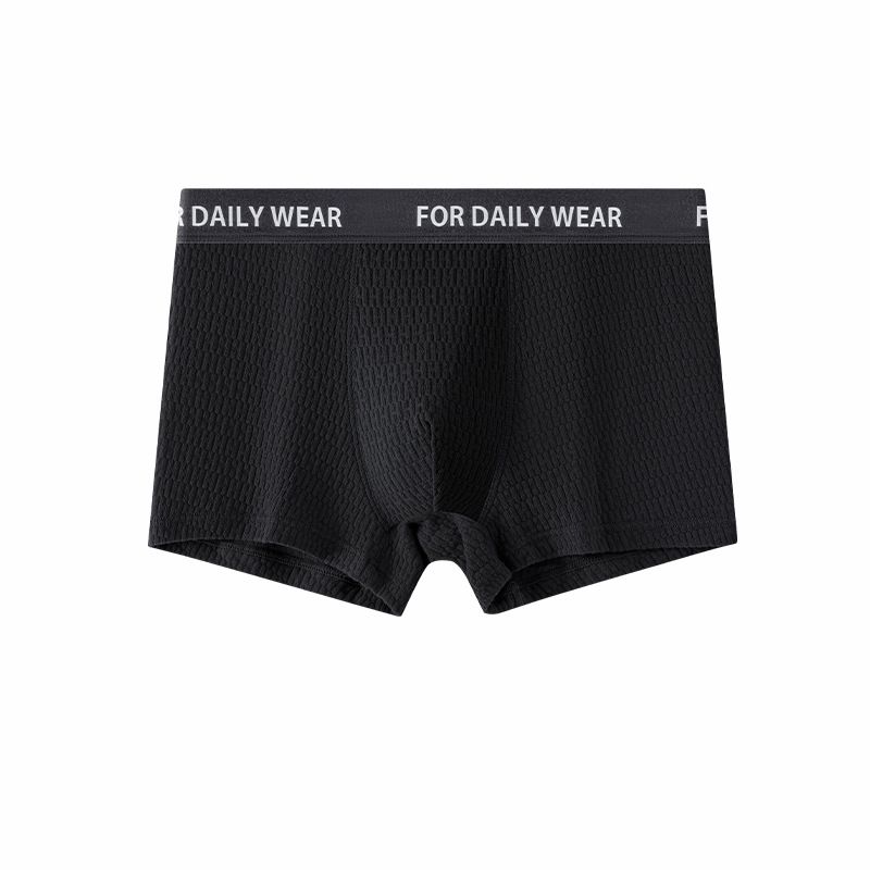 Men's Underwear Pure Cotton Bubble Jacquard Mid Waist Boys' Boxer Briefs Summer Breathable Boxer Briefs_voghion.com