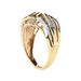 10K Yellow Gold 1/2 Cttw Round and Baguette cut Diamond Open Space Bypass Ring (H-I Color, SI2-I1 Clarity) - Ring Size 7_voghion.com