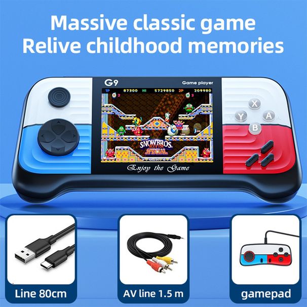 Console de jeux vidéo rétro portable de 3 pouces, avec plus de 500 jeux intégrés, G9_voghion.com
