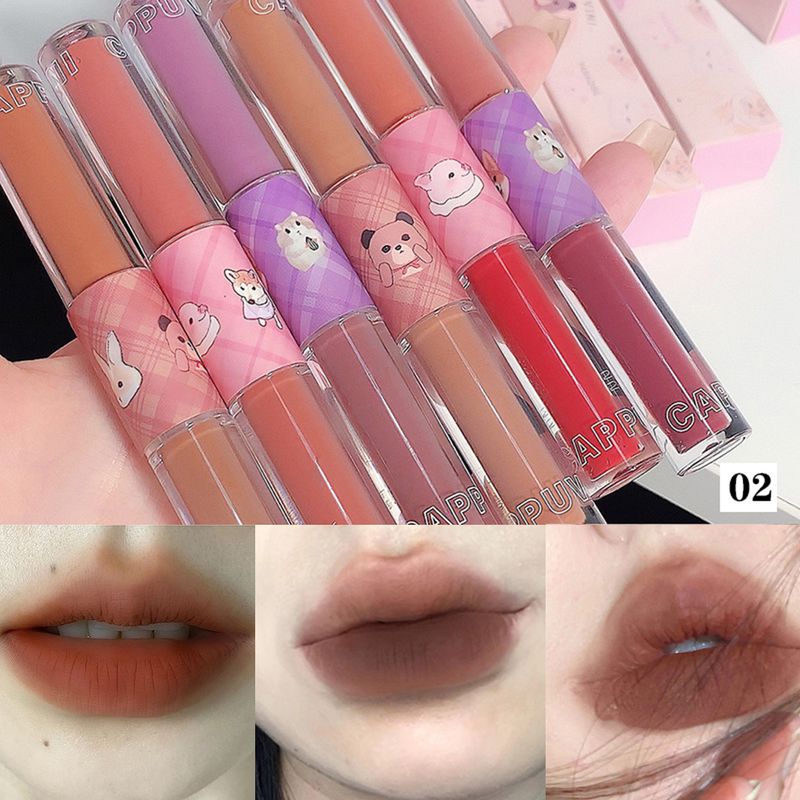 kale dubbele kop bruine lipgloss mat Veet sexy rode vloeibare lippenstift waterdichte duurzame lippenstift Koreaanse cosmet_voghion.com