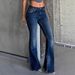 Vintage-Inspired Flare Jeans For Women – Stretchy Bootcut Denim Pants With Distressed Wash (XS-XL, Cotton-Polyester Blend, Y2K Retro Style)_voghion.com