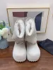 Top Quality Alaska Fur High Snow Boots Women Lamb Slip On Half Booties Pumps Heels Round Toe Designer Plaque Ski Comfor_voghion.com