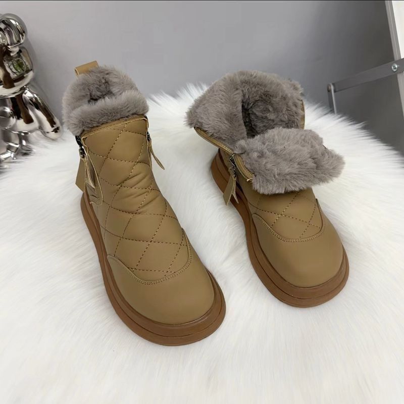 Women's Winter 2024 New Velvet Thickened Waterproof Anti Slip Warm Snow Boots_voghion.com