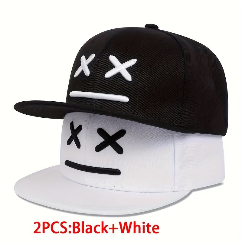 2 coola hippiekepsar med platta brätten och broderade basebollkepsar med döda uttryck och rebound-kepsar för vardagsbruk._voghion.com